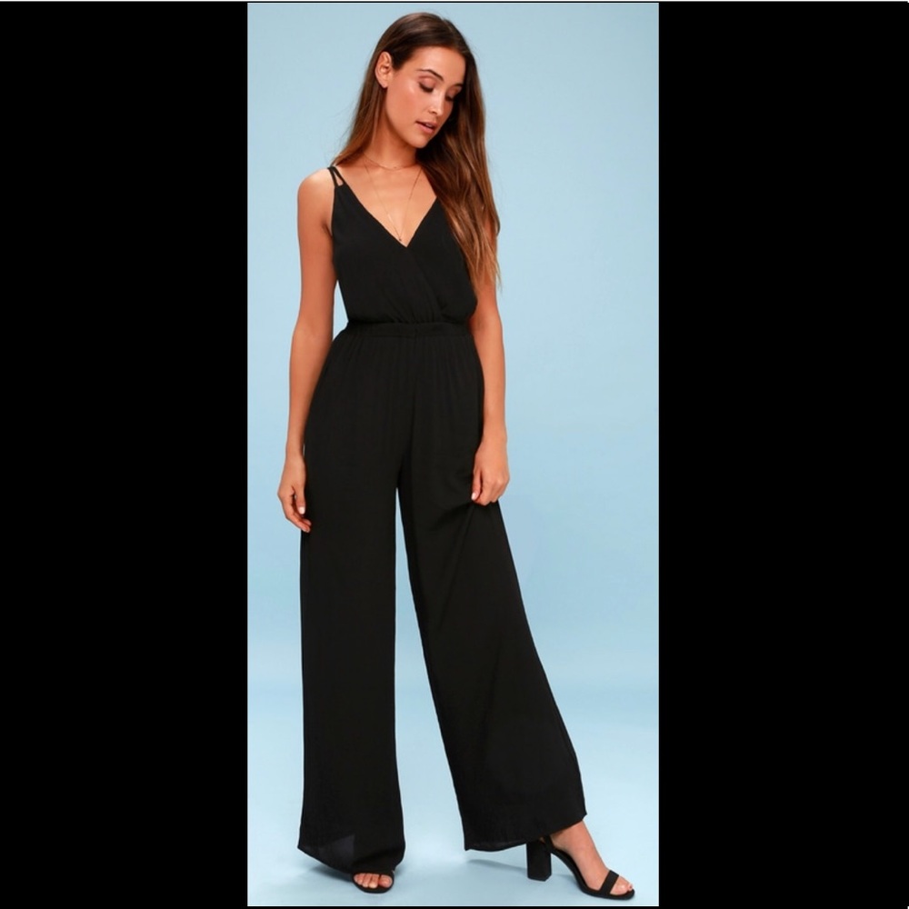 Lulus Wandering Spirit Black Backless Jumpsuit